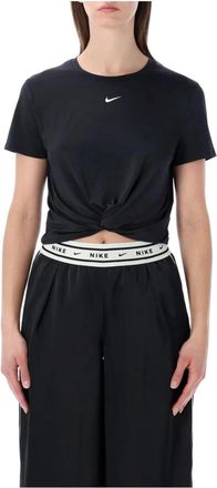 Nike One Classic Twist T-Shirt - Dames - Sportshirts - Grijs - L - Polyester - Fitness
