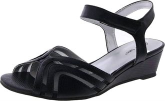 David Tate Womens Admire Lizard Print Sandals In Black