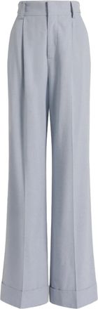 Alberta Ferretti Blue Pantalone High-Waisted Wide-Leg Viscose Trousers