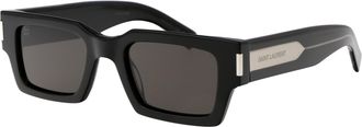 Saint Laurent Unisex Sunglasses Sl572 Black Resin Black-Crystal-Grey Black/crystal/grey