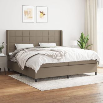 vidaXL Vidaxl - Cama Box Spring Con Colch&oacute;n Tela Gris Taupe 200x200 Cm