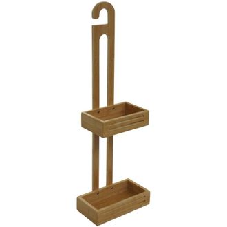 Hhg Nunca Usado] Estante De Ducha Hhg 864, Estante De Ducha Cesta De Ducha Organizador De Ba&ntilde;o, 2 Cestas Bamb&uacute; 69x22x13cm