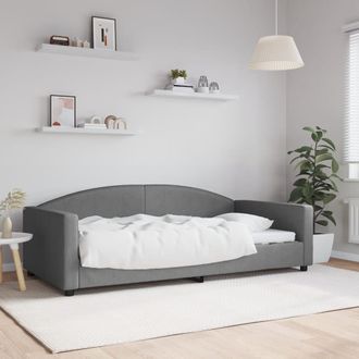 vidaXL Sof&aacute; Cama Sin Colch&oacute;n Tela Gris Oscuro 100x200 Cm Vidaxl