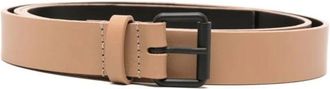 Sofie D'Hoore Varnia Leren Brede Riem 25mm - Dames - Riemen - Beige - 85 CM - Leer - Accessoires