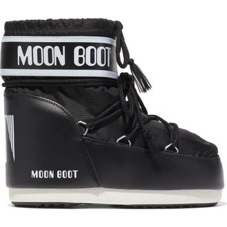 Moon Boot Classic Low 2 Water Repellent Nylon Boot in Black/Black at Nordstrom, Size 33