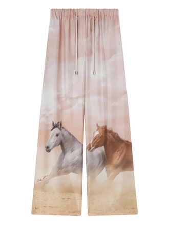 The Attico Broek met grafische print - Beige