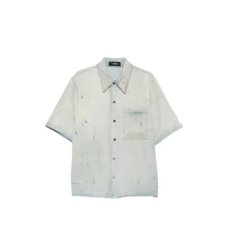 Amiri Crystal-embellished Logo-patch Shirt