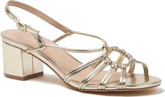Lands End Pasadena Knotted Heel Sandals in Light Gold at Nordstrom, Size 9.5