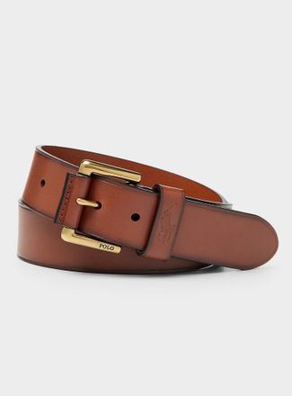 Polo Ralph Lauren Mens Light brown smooth leather belt