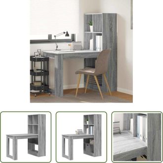 vidaXL Scrivania moderna - Scrivania Grigio Sonoma 122 x 67 x 145 cm Legno multistrato