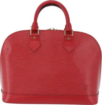 Louis Vuitton Alma Epi Leather Red Leather Handbag (Pre-Owned)