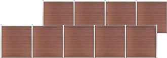 vidaXL Valla De Jard&iacute;n De Wpc Marr&oacute;n 1564x186 Cm Vidaxl