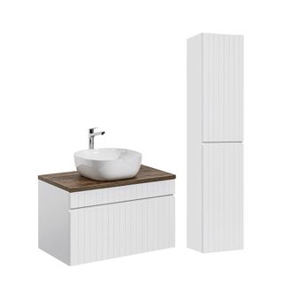Petits Meubles Conjunto mueble lavabo individual tableros laminados blanco
