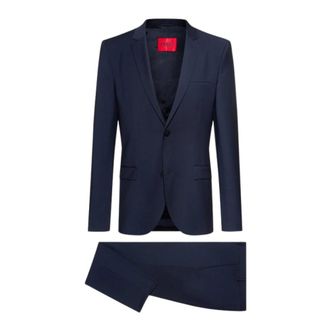 HUGO BOSS Heren, Pakken, Blauw, Maat: 2XL Katoen