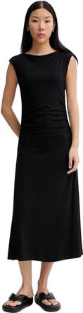 Marc O'Polo Jerseyjurk slim met gedrapeerde zijstrook - Dames - Casual kleedjes - Zwart - XL - Kleedjes