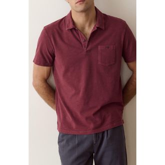 Marine Layer Luxe Slub Pocket Polo in Cabernet at Nordstrom, Size Xx-Large