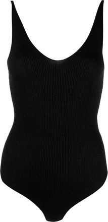 RXQUETTE shimmering ribbed bodysuit - women - Viscose/Polyamide/Polyester - 38 - Black