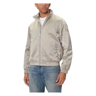 Calvin Klein Jeans Light Jackets, male, Beige, M, Padded Zip Mock Neck Jacket