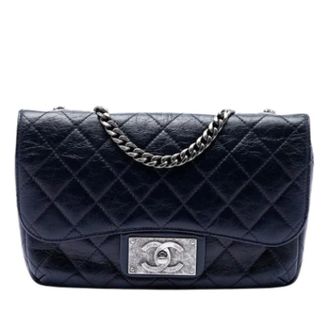 Chanel Pre-owned Quilted Crossbody Bag - Dames - Pre-owned - Blauw - Maat: ONE Size Leer