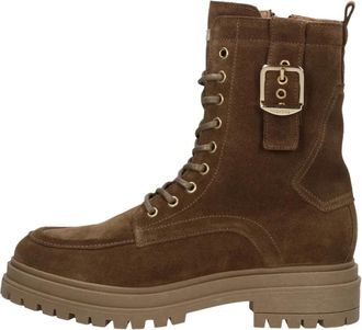 Red-Rag Enkellaarsjes - Dames - Veterlaarzen - Bruin - 37 EU - Schoenen