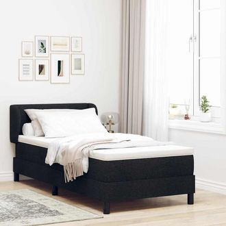 vidaXL Vidaxl - Letto Box Spring Con Materasso Nero 90 X 200 Cm Tessuto