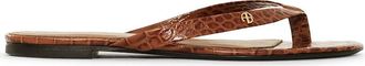 Anine Bing Womens Noelle Thong Sandals In Embossed Brown