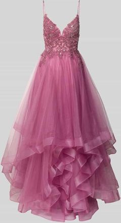 Mascara Abendkleid mit Ziersteinbesatz in Rosa, Gr&ouml;&szlig;e 34