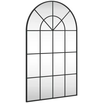 vidaXL Wall Mirror Black 60x100 cm Arch Iron Vidaxl