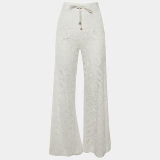 Roberto Cavalli White Lace Cover Up Pants