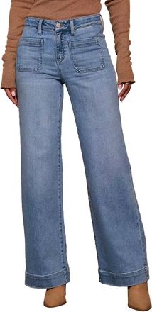 Generic Jeans for Women UK Fashion Casual - Womens Straight Leg Denim Trousers with Retro Wide Fit and Thin for Everyday Comfort Light Blue