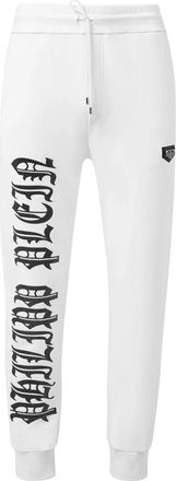 Philipp Plein Gothic Plein Trainingsbroeken - Heren - Sweatpants - Wit - 2XL - Katoen - Broeken