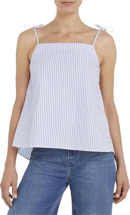 Tommy Hilfiger striped organic cotton top - women - Organic Cotton - 40 - White