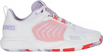 K-Swiss WomenS Ultrashot Team Tennis Shoe In White/orchid Petal/neon Blaze
