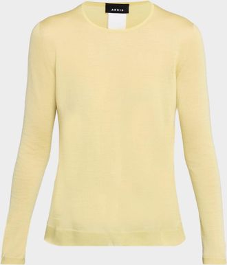 Akris Cashmere-Silk Crewneck Sweater