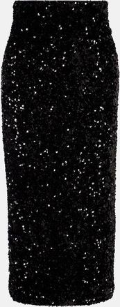 Vince Sequined velvet midi skirt