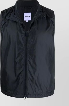 Aspesi high collar nylon silk sleeveless jacket