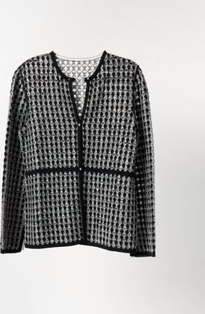 Art Essay Womens Lily Long Cardigan In Black/white