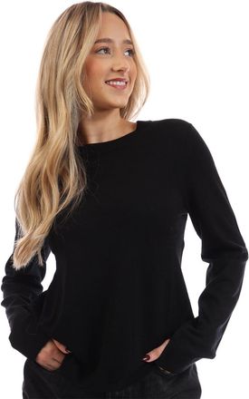 HUGO BOSS Womens Crew Neck Long Sleeve Sweatshirt in Black - Size 12 UK