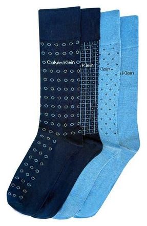 Calvin Klein Assorted 4-Pack Dress Socks in Navy at Nordstrom Rack