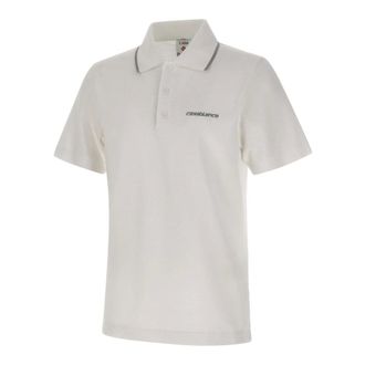 Casablanca Polo Shirts, male, White, Size: M Laurel Pique Polo