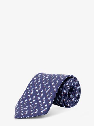 Ferragamo Cravatta Catamarano in seta con stampa Nautica - FERRAGAMO - gender_Man
