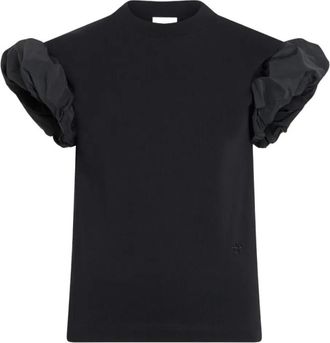 Patou Black Faille-sleeves T-shirt