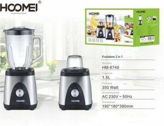 Trade Shop Trade Shop - Frullatore 2 In 1 Tritatutto Frutta Frullati Frappe 1,5lt 350w Hoomei Hm-6740