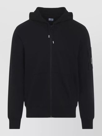 C.P. Company hooded jacket arm pocket ribbed cuffs