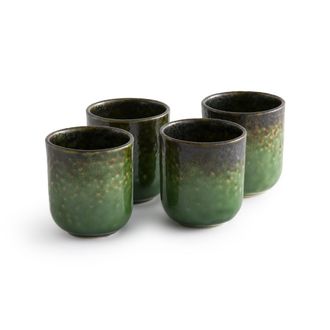AM.PM Set van 4 kopjes in reactief geglazuurd aardewerk, Aska