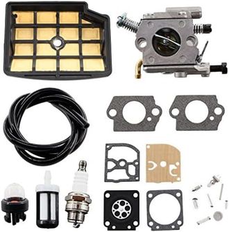 OEM Carburador Con Buj&iacute;a, Kit De Reparaci&oacute;n Para Motosierra 020 020t Ms200 Ms200t. Reemplaza A Zama C1q-s126, 1129 120 0653