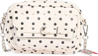 Madden Girl Crinkle Faux Leather Camer Bag in Cream Polka Dot at Nordstrom Rack