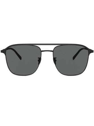 Giorgio Armani logo-print sunglasses - men - Metal - 40 - Black