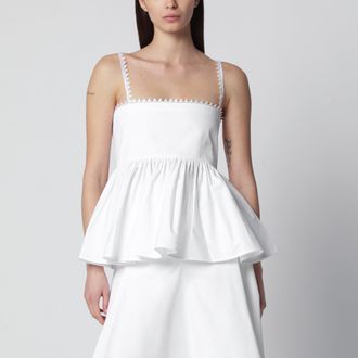 Jacquemus White Traversin top with ruffle