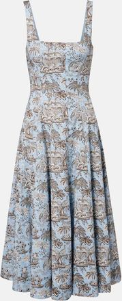 Staud Abito midi Wells in popeline di cotone con stampa floreale